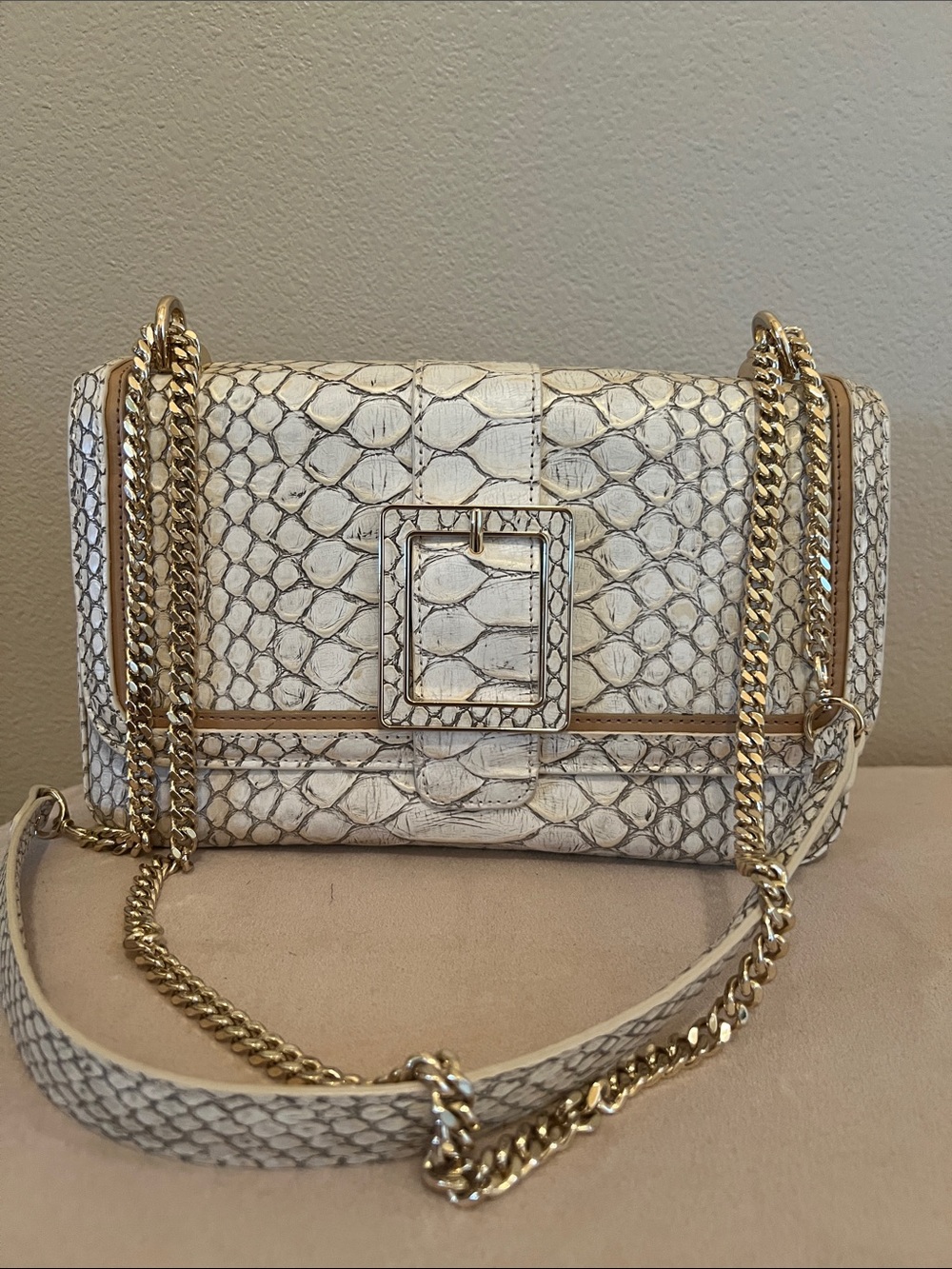 Brahmin Rosalie Oyster Gray Ollacoya crossbody bag